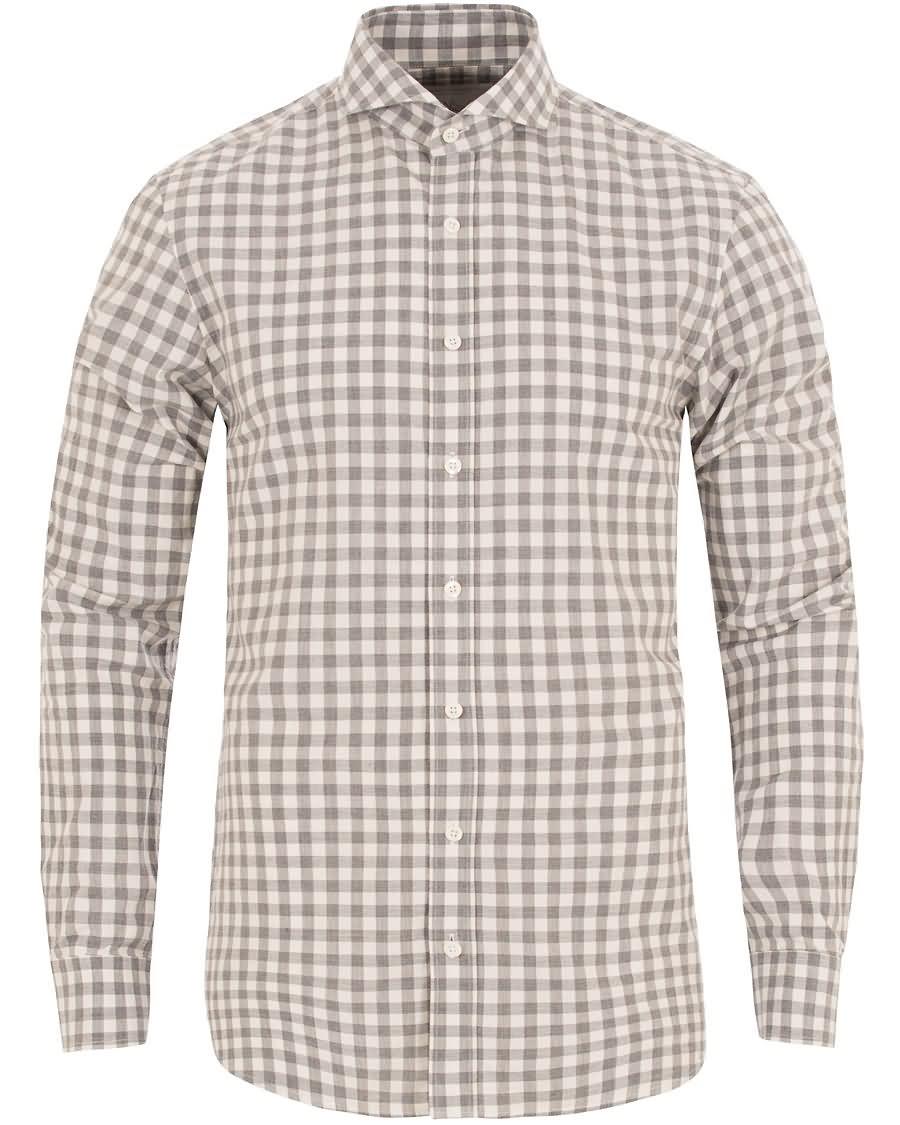 oscar jacobson herman 2 flannel check shirt grey For Deg d5kws